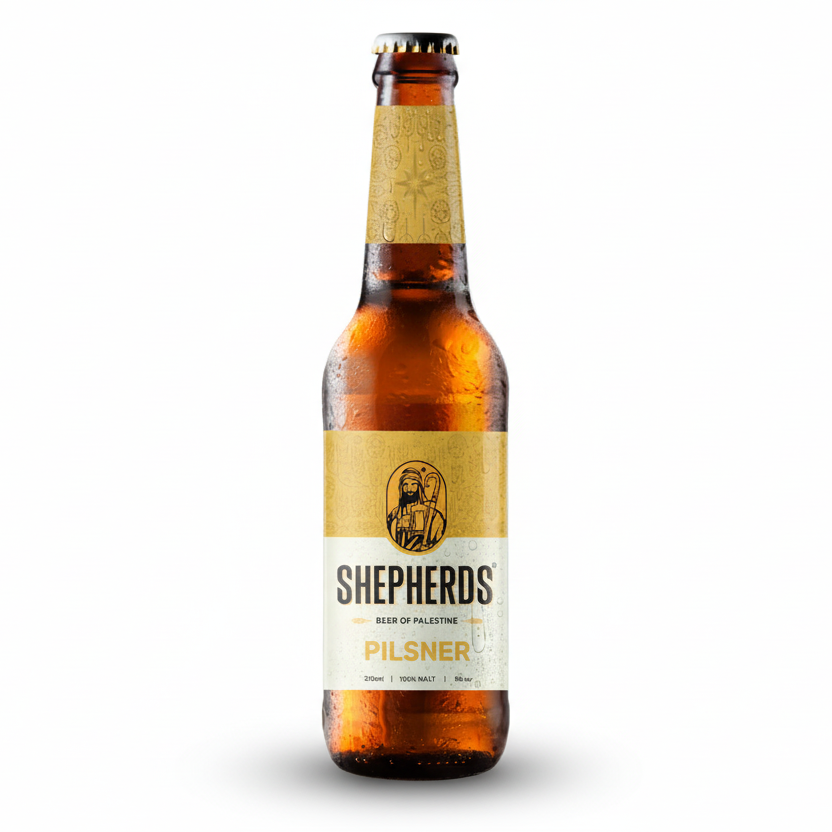 Birzeit Shepherds Beer Pilsner, Palestine (12oz) - 24 Bottle Case
